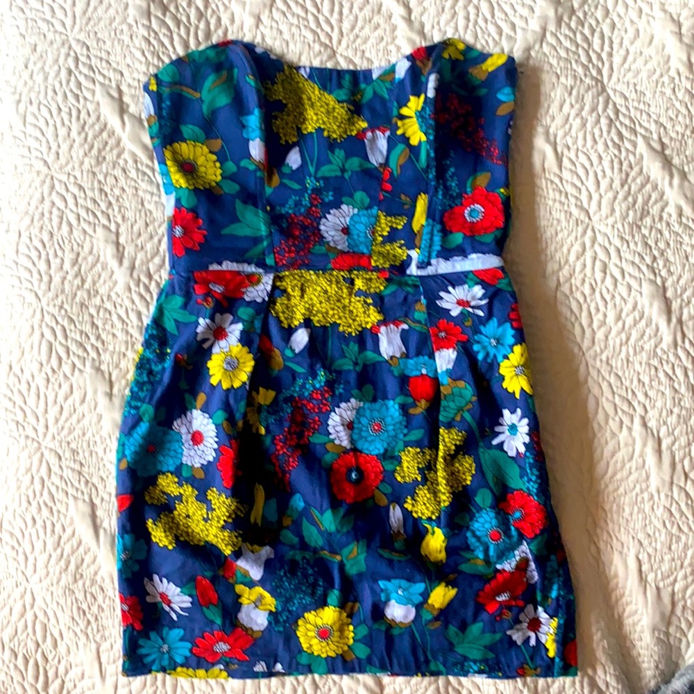 COPY - French Connection floral bustier strapless dress